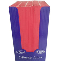 2 Pocket Folders, No Holes, Red, in Display , Case Pack of 100, Ideal for Bulk Buyers