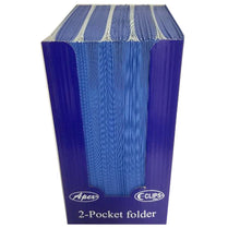 2 Pocket Folders, No Holes, Blue, in Display , Case Pack of 100, Ideal for Bulk Buyers