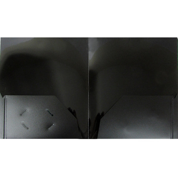 TOPS, 2 Pocket Poly folders, No Holes, Black , Case Pack of 72, Ideal for Bulk Buyers