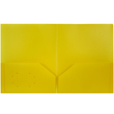 TOPS, 2 Pocket Poly folders, No Holes, Yellow, Case Pack of 144, Ideal for Bulk Buyers