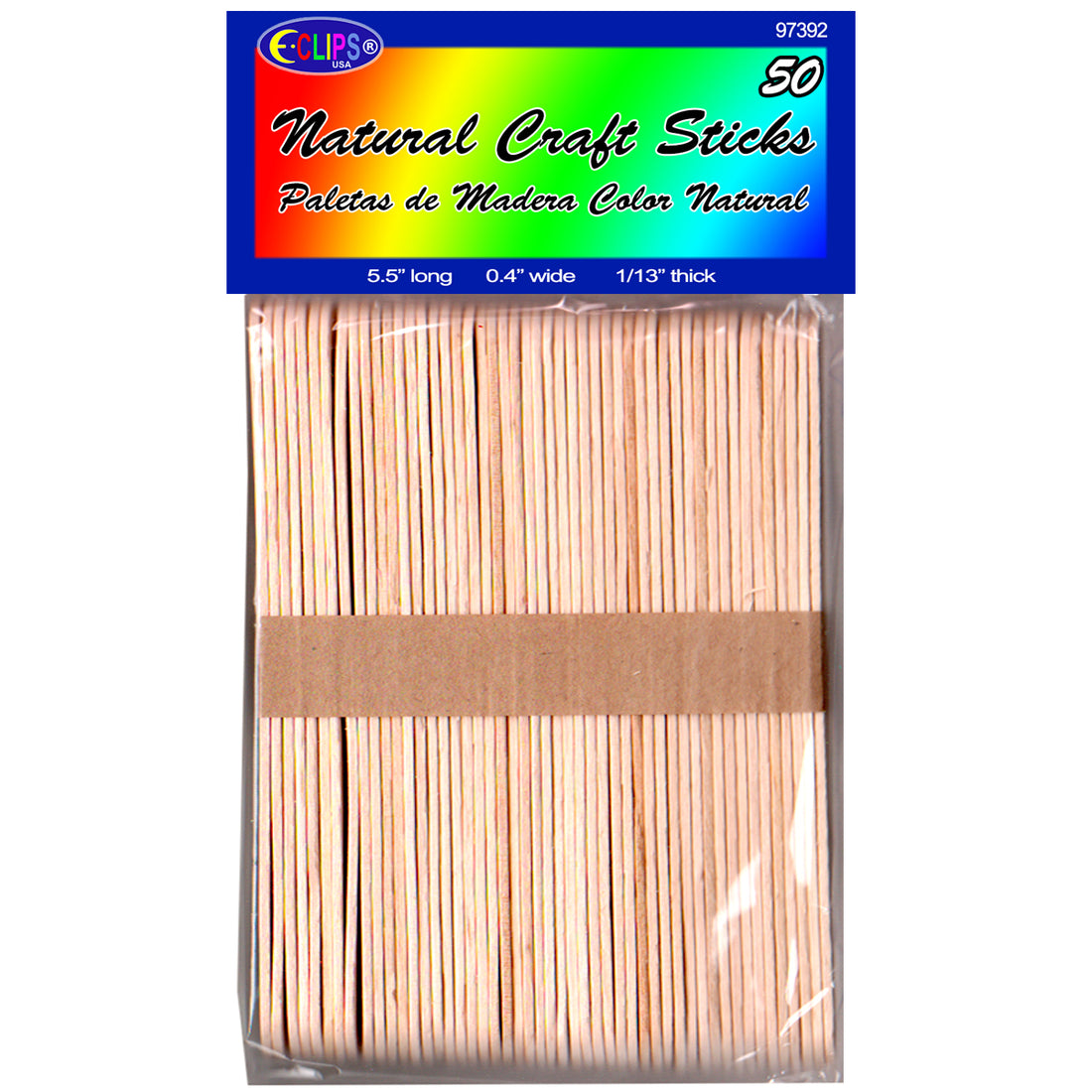 Craft Sticks, Jumbo (5.5" Long, 0.4" Wide and 1 1/3" Thick), Natural, 50 pcs, Case Pack of 48, Ideal for Bulk Buyers
