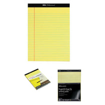 AUKSales Professional 8.5" x 11.75" Legal Pads , Canary , 3 Pads Per Pack, Wide Ruled, 50 Sheets, MADE IN USA, Case Pack of 6 , Ideal for Bulk Buyers