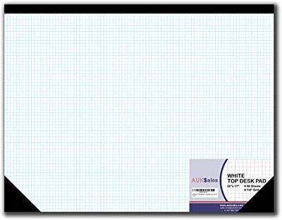 AUKSales TOP Sturdy Graph Desk Pad, 22"x17", 1/4 Quad Grid, 50 Sheets Per Pad, Precise Notetaking, Sketching, Ideal for Engineers, Architects, Designers, Mathematician & Draftsmen