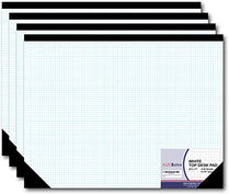 AUKSales TOP Sturdy Graph Desk Pad, 22"x17", 1/4 Quad Grid, 50 Sheets Per Pad, Precise Notetaking, Sketching, Ideal for Engineers, Architects, Designers, Mathematician & Draftsmen